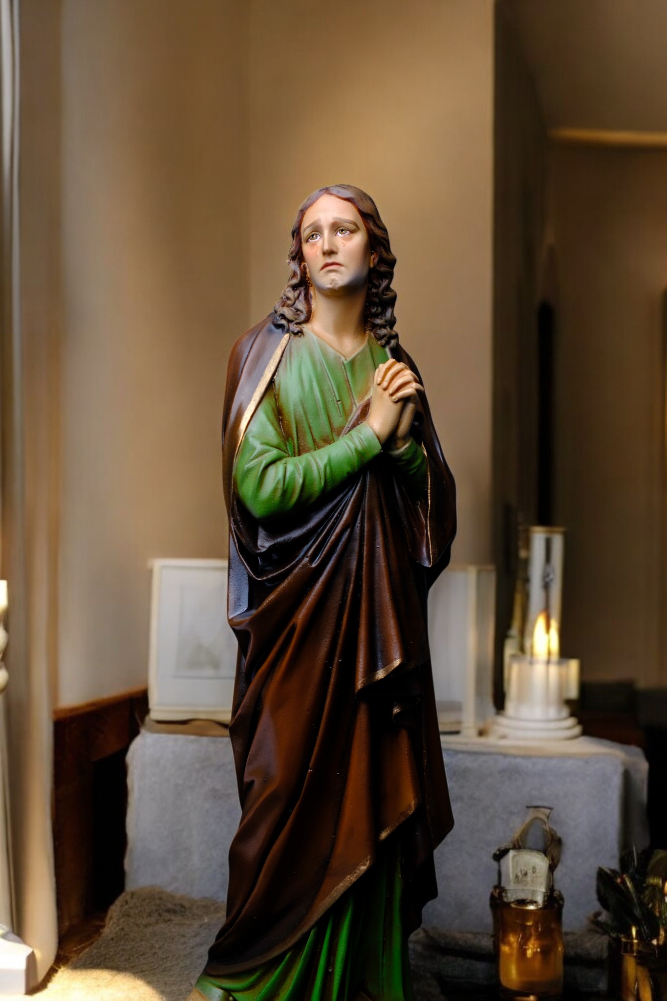 Tượng Thánh Gioan Tông Đồ Phong Cách Cổ – Tượng Công Giáo Thủ Công Cao 30cm Trang Trí Góc Cầu Nguyện - Ảnh 7