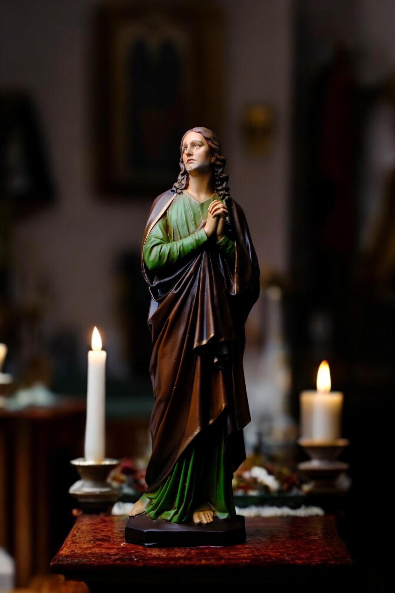 Tượng Thánh Gioan Tông Đồ Phong Cách Cổ – Tượng Công Giáo Thủ Công Cao 30cm Trang Trí Góc Cầu Nguyện - Ảnh 9