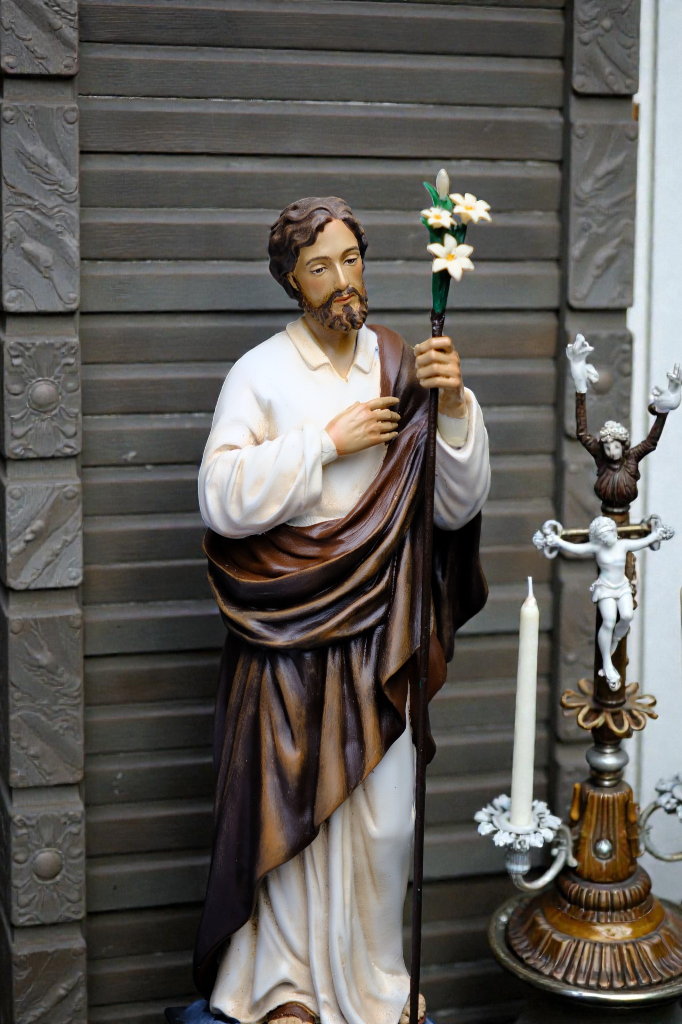 Tượng Thánh Giuse Hoa Huệ – Tượng Công Giáo Thủ Công Cao 25cm Trang Trí Góc Cầu Nguyện - Ảnh 8