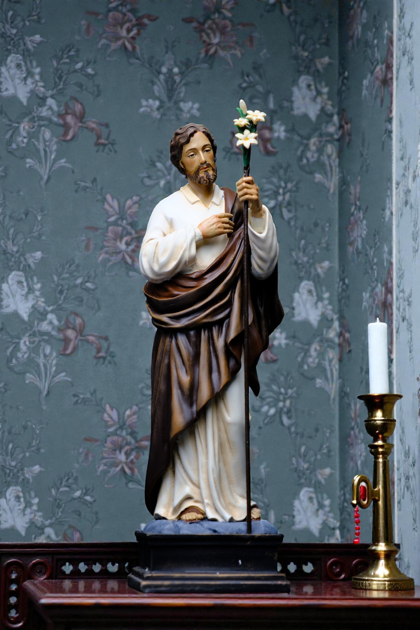 Tượng Thánh Giuse Hoa Huệ – Tượng Công Giáo Thủ Công Cao 25cm Trang Trí Góc Cầu Nguyện - Ảnh 10