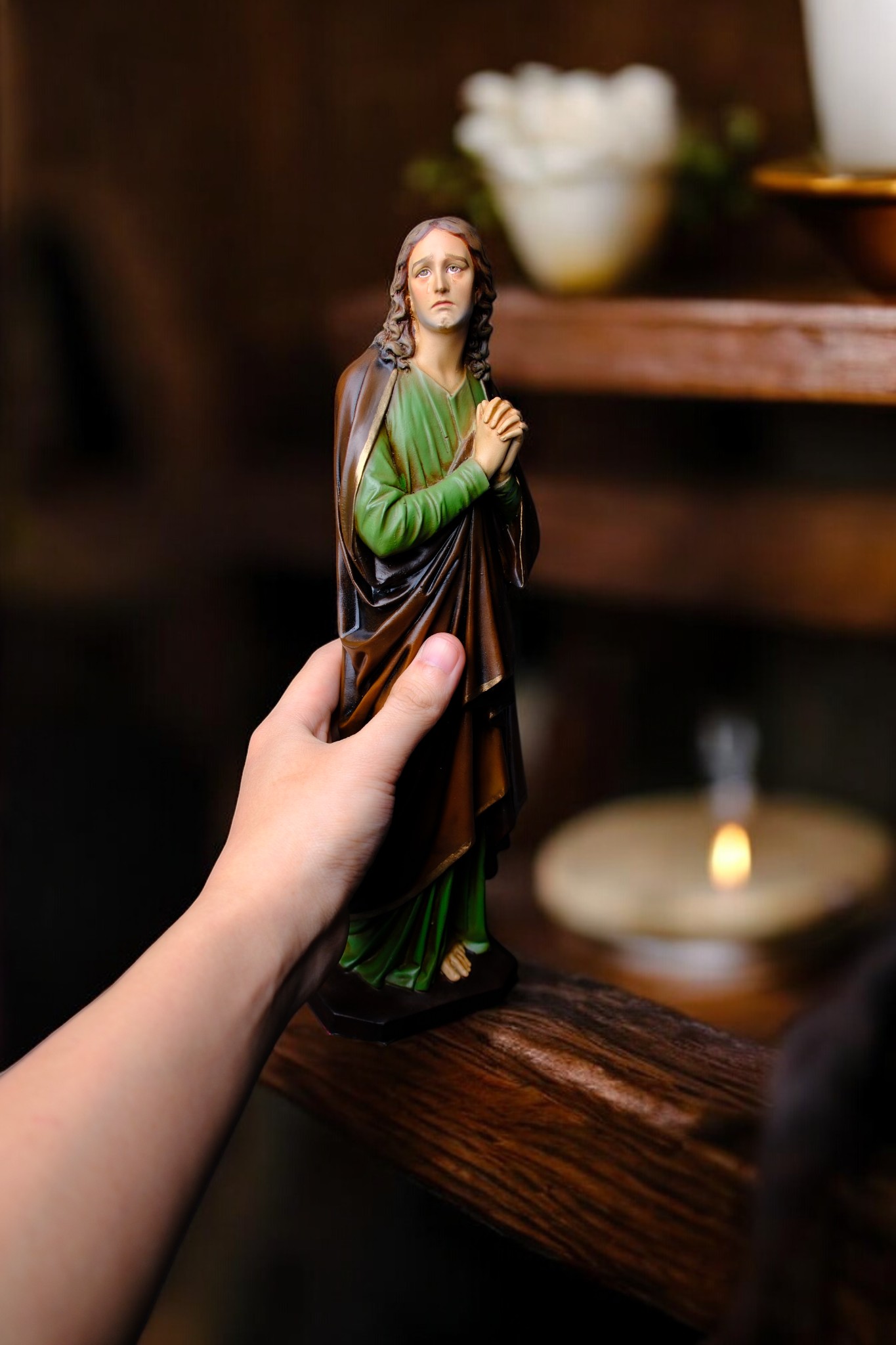 Tượng Thánh Gioan Tông Đồ Phong Cách Cổ – Tượng Công Giáo Thủ Công Cao 30cm Trang Trí Góc Cầu Nguyện - Ảnh 16