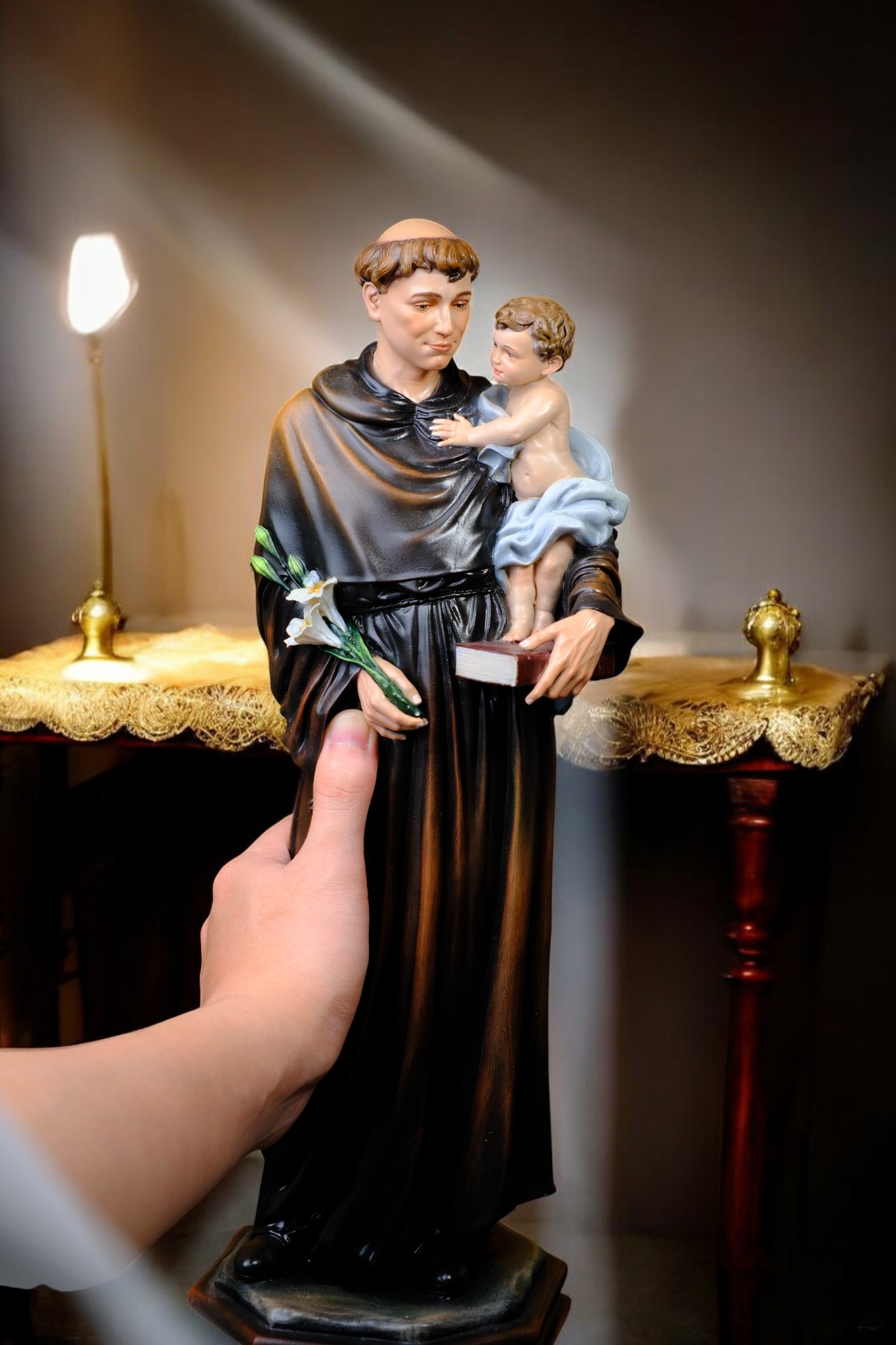 Tượng Thánh AnTo Cao 42cm – Tượng Công Giáo Vẽ Tay Thủ Công – Trang Trí Góc Cầu Nguyện, Quà Tặng Công Giáo