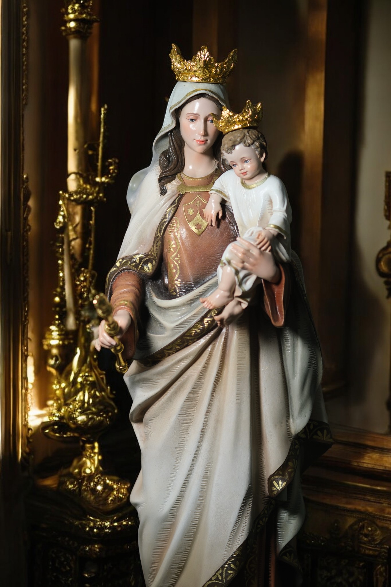 Tượng Đức Mẹ Núi Cát Minh – Tượng Công Giáo Thủ Công Cao 60cm Trang Trí Góc Cầu Nguyện - Ảnh 3