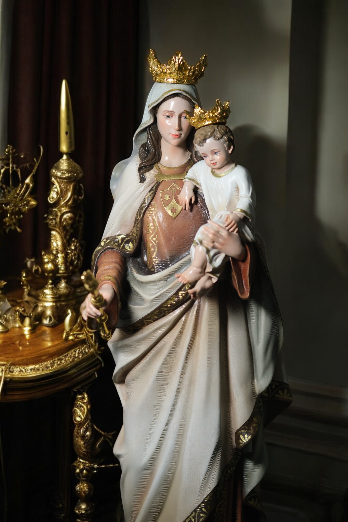 Tượng Đức Mẹ Núi Cát Minh – Tượng Công Giáo Thủ Công Cao 60cm Trang Trí Góc Cầu Nguyện - Ảnh 4