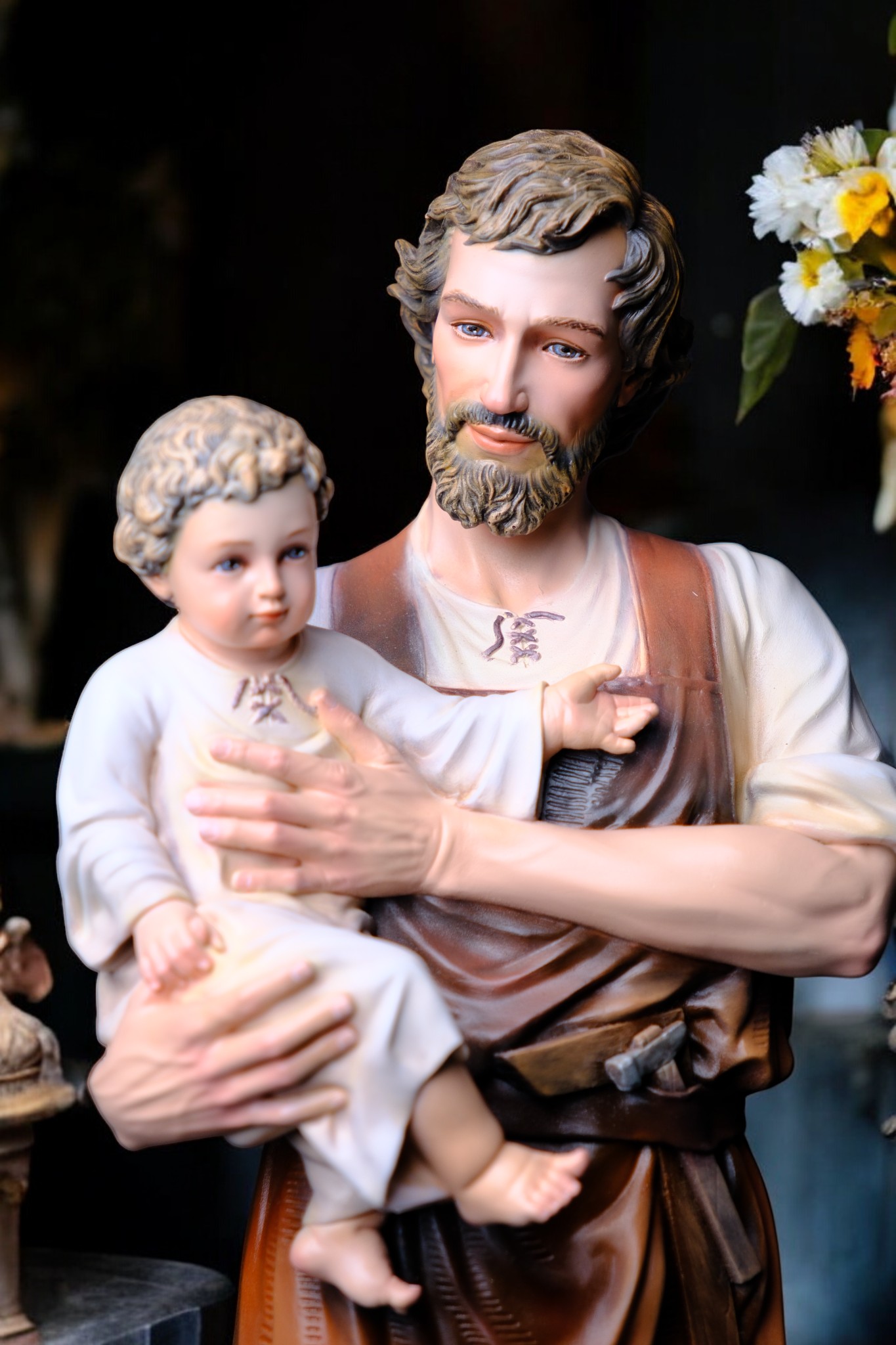 Tượng Thánh Giuse Hoa Huệ Bế Chúa – Tượng Công Giáo Thủ Công Cao 53cm & 73cm - Ảnh 7
