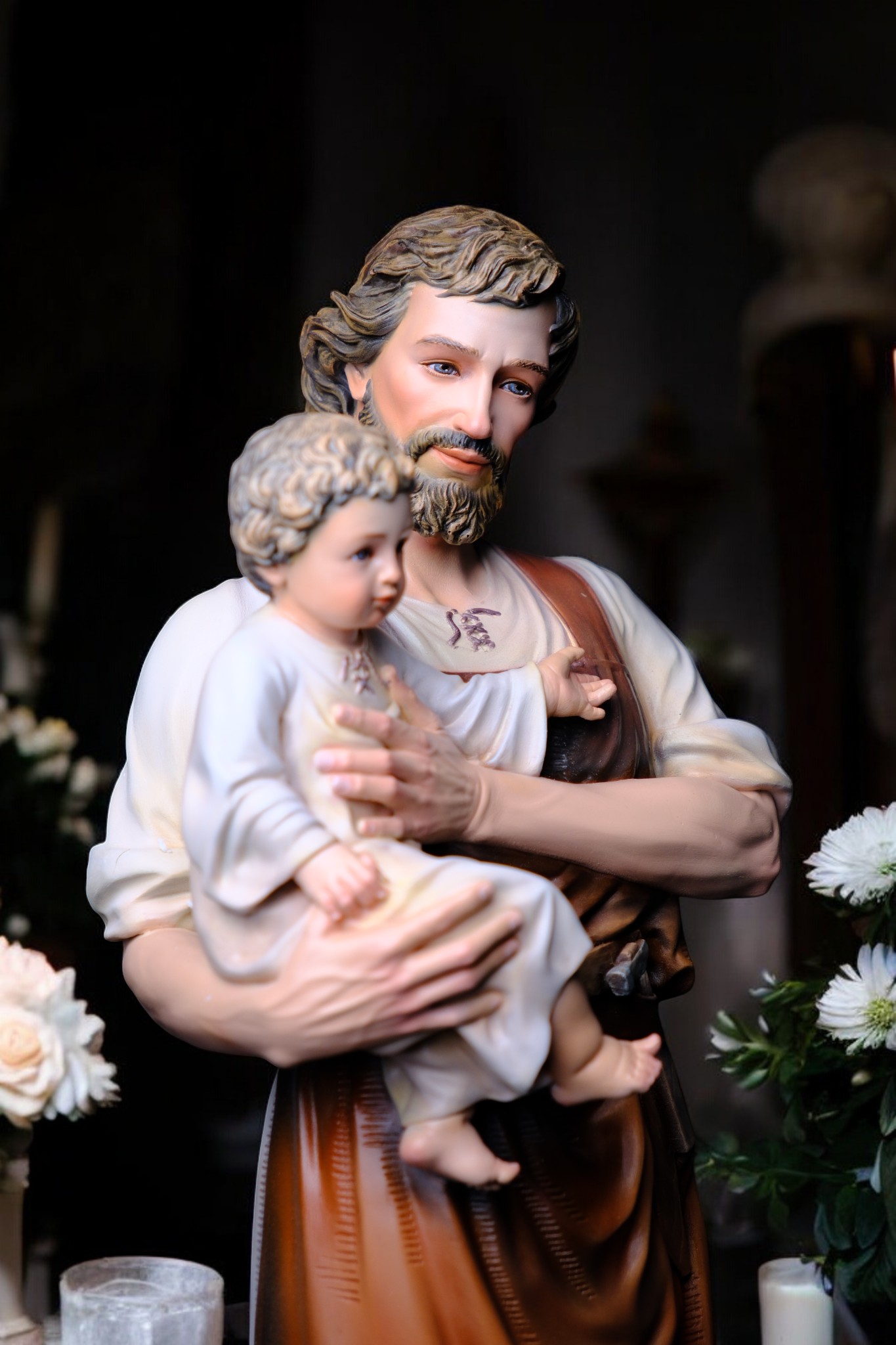 Tượng Thánh Giuse Hoa Huệ Bế Chúa – Tượng Công Giáo Thủ Công Cao 53cm & 73cm - Ảnh 19